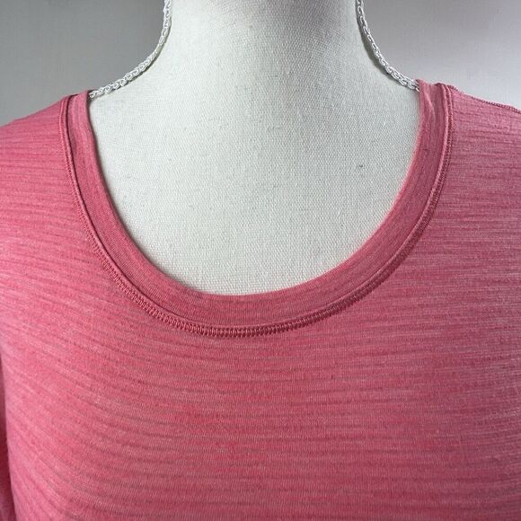 Lululemon Beat The Heat Back Tie Long Sleeve Top Size 6 Coral Pink Open Back - Picture 2 of 12